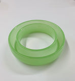 Uranium glass circle bud vase