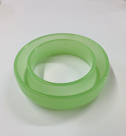 Uranium glass circle bud vase