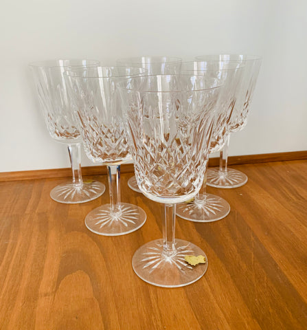 Set 6 Waterford Crystal large wine glasses