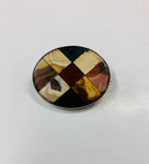 Silver and agate brooch