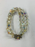 Vintage crystal triple strand bracelet