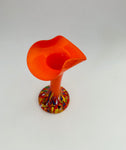 Murano Style Speckled Glass Orange Tulip Vase