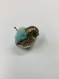 Small silver bird pin cushion