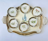 Folk Art Wooden Tray with Six Coaster