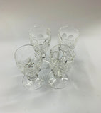 Set 4 Waterford small port glasses Kathleen pattern