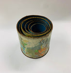 Set of 6 vintage metal children’s stacking tins