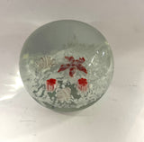 Clear Paperweight with Orange and White Shells