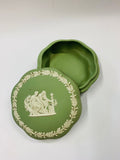 Green Wedgwood round jewellery box