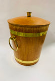 Retro wooden and brass ice bucket