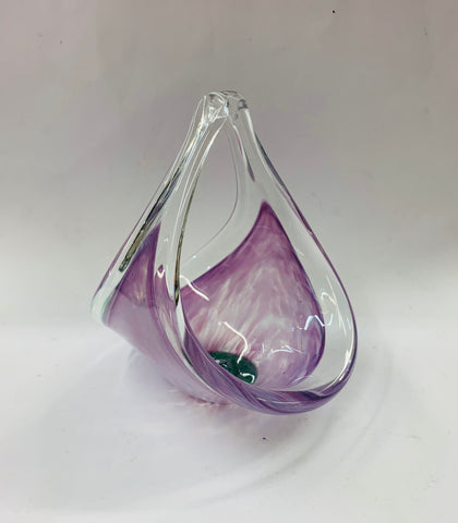 Hand blown Art Glass basket