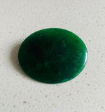 Greenstone oval brooch