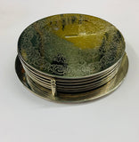 Set of 6 large silver plated coasters