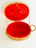 Woven Ratan Oval Sewing Box
