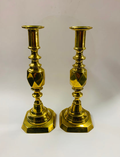 Pair of Antique elegant brass candlesticks