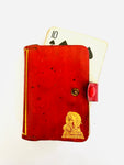 One Deck of Cards Red Leather Holder