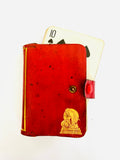 One Deck of Cards Red Leather Holder