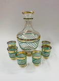 Retro Midcentury decanter and 6 shot glasses