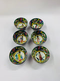 Set of 6 Chinese Famille Verte small cups