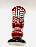 Victorian Ruby Glass Polka dot design Vase