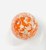 Egg Shaped Paperweight with Orange and White Dots