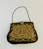 Petit Point Hand Bag with Jade beetle Clasp
