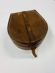 Antique leather collar box with 5 collars