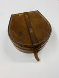 Antique leather collar box with 5 collars