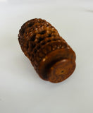 Victorian carved coquilla nut wooden treen trinket box