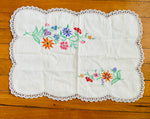 Three Embroidered Tray Covers