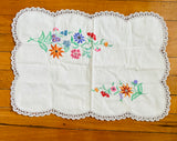 Three Embroidered Tray Covers