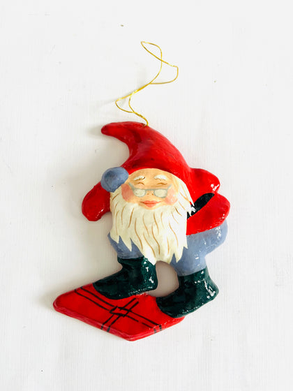 Christmas Elf Hanging Decoration Standing on a Present