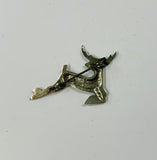 Sterling Silver leaping deer brooch