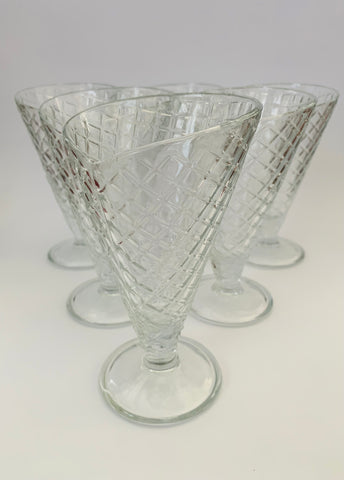 Set of Six Italian Sundae Glasses