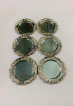 Set of 6 ornate silver plated coasters