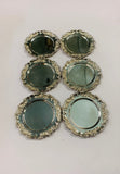 Set of 6 ornate silver plated coasters