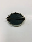 Silver and agate brooch
