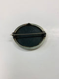 Silver and agate brooch