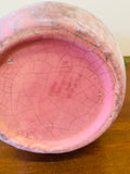 Vintage spiral design mottled pink pottery vase