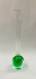 Retro green bubble glass bud vase
