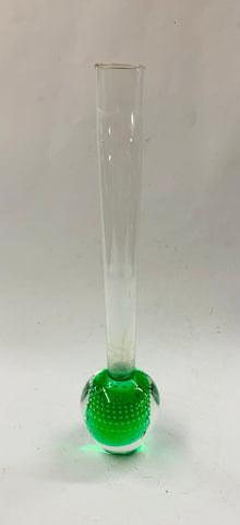 Retro green bubble glass bud vase