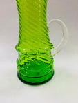Retro Midcentury Green glass jug