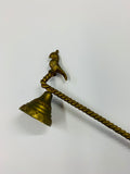 Antique brass candle Snuffer with exotic bird detail