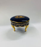 Limoges cobalt blue jewellery box