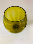 Tall Midcentury art glass green compote