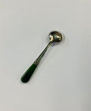 Sterling silver and greenstone handle salt spoon