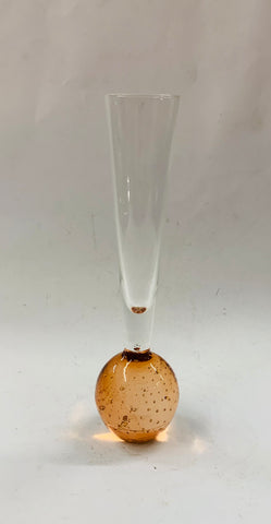 Retro peach bubble glass bud vase