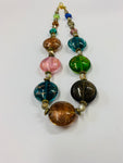 Murano style glass bead necklace