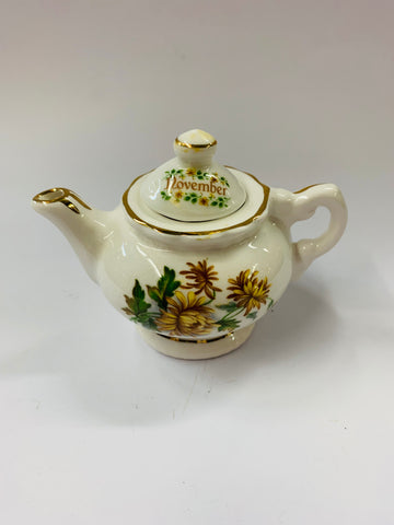 November miniature teapot