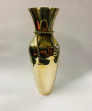 Solid brass vase with rope design
