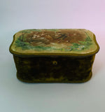 Victorian green velvet and hand painted sewing box